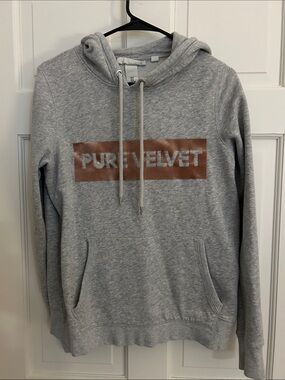 PURE VELVET Women's Gray Logo Hoodie